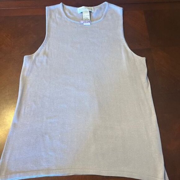 vintage August Silk Womens Sleeveless lilac Top 100% Silk Size L - Picture 2 of 7